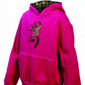 Browning Fuchsia Hot Pink Youth Girl's Hoodie Hoodie Sweatshirt Camo